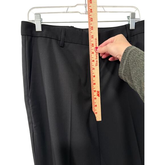 Nili Lotan 10 Virgin Wool $750 Straight Leg Corette Pants High Rise Long Black - Picture 11 of 13